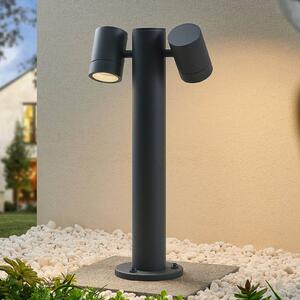 Lampa ogrodowa stojąca Maloney Lucande, możliwość ściemniania, czarny, aluminium, nowoczesny