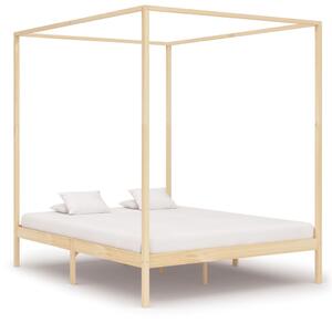 Rama łóżka z baldachimem i 4 szufladami, sosna, 180 x 200 cm