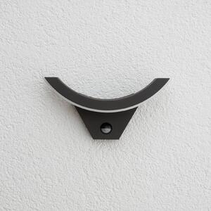 Lampa zewnętrzna z czujnikiem ruchu Half Lucande, czarny, aluminium, nowoczesny