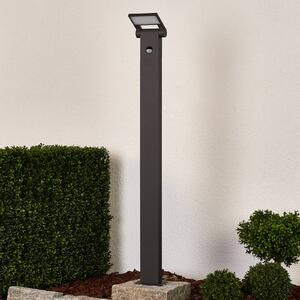 Słupek oświetleniowy LED Marius z czujnikiem, 100 cm Lucande, czarny, aluminium, nowoczesny