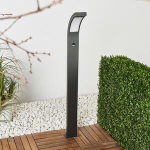 Słupek oświetleniowy LED Juvia, 100 cm, czujnik ruchu, IP54 Juvia Lucande, czarny, aluminium, nowoczesny