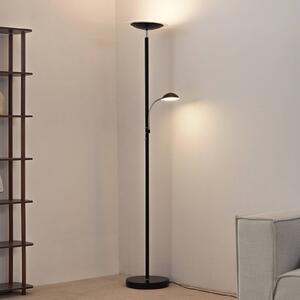 Lampa stojąca LED MALEA Lindby, możliwość ściemniania, czarny, salon / jadalnia, metal, nowoczesny