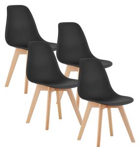 Komplet czarnych nowoczesnych minimalistycznych krzeseł 4 szt. Z6-R11