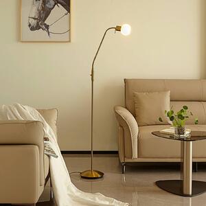 Lampa stojąca ELAINA Lindby, mosiężny / złoty, salon / jadalnia, metal, nowoczesny