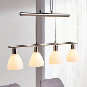 Lampa wisząca SIMEON Lindby, możliwość ściemniania, aluminiowy / szary / cynkowy, salon / jadalnia, szkło, nowoczesny