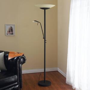 Lampa stojąca LED Ragna Lindby, możliwość ściemniania, brązowy / rdzawy, salon / jadalnia, metal, nowoczesny