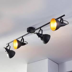 Lampa sufitowa Lindby Julin, 85 cm, 4-punktowa, czarno-złota Julin Lindby, możliwość ściemniania, czarny, salon / jadalnia, metal, nowoczesny