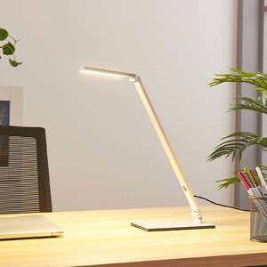 Lampa biurkowa LED Resi Lucande, możliwość ściemniania, aluminiowy / szary / cynkowy, biuro, aluminium, nowoczesny