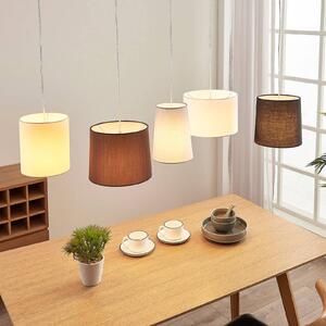 Lampa wisząca Hermina Lindby, możliwość ściemniania, brązowy / rdzawy, salon / jadalnia, tkanina / materiał / jedwab, młodzieżowy