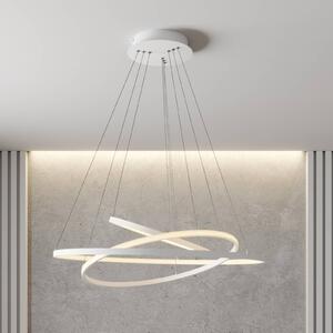 Lampa wisząca Ezana Lucande, możliwość ściemniania, biały / opal, salon / jadalnia, metal, nowoczesny