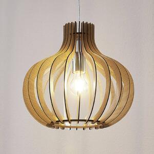 Lampa wisząca Sina Lindby, możliwość ściemniania, jasne drewno, salon / jadalnia, drewno, skandynawski