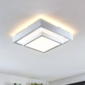 Lampa sufitowa LED Mirco Lindby, aluminiowy / szary / cynkowy, salon / jadalnia, metal, nowoczesny