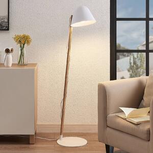 Lampa stojąca Tetja Lindby, jasne drewno, salon / jadalnia, metal, skandynawski