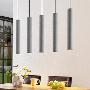 Lampa wisząca Concretto Lindby, możliwość ściemniania, aluminiowy / szary / cynkowy, salon / jadalnia, beton, nowoczesny