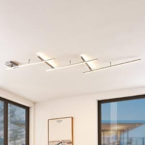 Lindby Lampa sufitowa LED Acia, możliwość ściemniania, aluminiowy / szary / cynkowy, salon / jadalnia, metal, nowoczesny