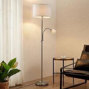 Lampa stojąca Colima Lindby, aluminiowy / szary / cynkowy, salon / jadalnia, metal, nowoczesny