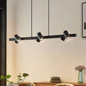 Lampa wisząca Savoli Lindby, możliwość ściemniania, czarny, salon / jadalnia, metal, nowoczesny