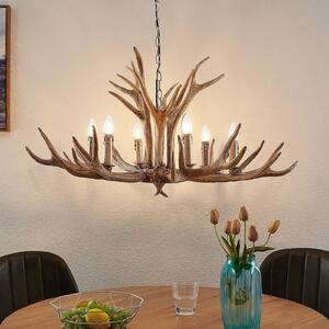 Lampa wisząca Tejask Lindby, możliwość ściemniania, brązowy / rdzawy, salon / jadalnia, tworzywo sztuczne, dworkowy / rustykalny