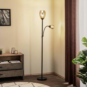 Lampa stojąca Irmino Lindby, czarny, salon / jadalnia, metal, nowoczesny