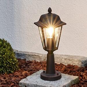 Lampa ogrodowa stojąca LAMINA Lindby, możliwość ściemniania, brązowy / rdzawy, aluminium, antyczny