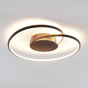 Lampa sufitowa LED Joline Lindby, brązowy / rdzawy, salon / jadalnia, metal, nowoczesny