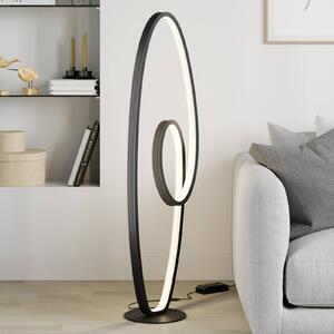 Lampa stojąca LED Bronwyn Lucande, możliwość ściemniania, czarny, salon / jadalnia, aluminium, nowoczesny