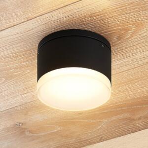 Lindby Mathea lampa sufitowa zewnętrzna cylinder, czarny, aluminium, nowoczesny