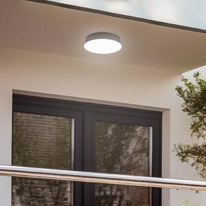 Lampa sufitowa zewnętrzna LED Lahja, antracyt, czujnik, IP65 Lahja Lindby, czarny, tworzywo sztuczne, nowoczesny
