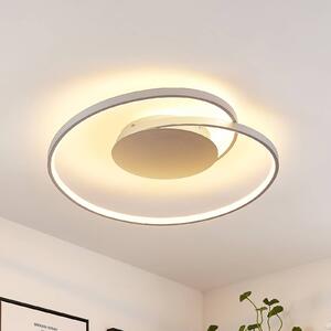 Lampa sufitowa LED Enesa Lucande, możliwość ściemniania, aluminiowy / szary / cynkowy, sypialnia, metal, nowoczesny