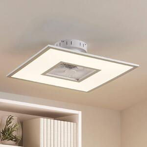 Wentylator sufitowy LED Romea, kątowy, DC, cichy, 60 cm Romea Lindby, możliwość ściemniania, aluminiowy / szary / cynkowy, salon / jadalnia, tworzywo sztuczne, nowoczesny