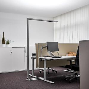 Lampa stojąca Jolinda Arcchio, możliwość ściemniania, aluminiowy / szary / cynkowy, biuro, aluminium, nowoczesny