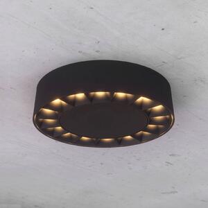 Lucande lampa sufitowa zewnętrzna Kelissa, okrągła, czarna Kelissa, czarny, łazienka, aluminium, nowoczesny