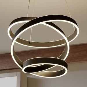 Lampa wisząca Olada Lindby, czarny, salon / jadalnia, aluminium, nowoczesny