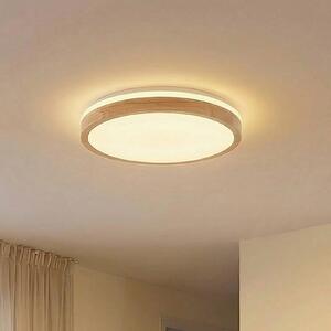Lampa sufitowa LED Emiva Lindby, możliwość ściemniania, jasne drewno, salon / jadalnia, drewno, nowoczesny