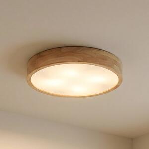 Lampa sufitowa Tanju Lindby, możliwość ściemniania, jasne drewno, salon / jadalnia, drewno, dworkowy / rustykalny