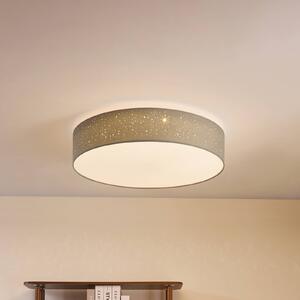Lampa sufitowa LED Ellamina Lindby, możliwość ściemniania, aluminiowy / szary / cynkowy, salon / jadalnia, tkanina / materiał / jedwab, nowoczesny
