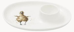 Talerzyk na jajko z porcelany kostnej Duck