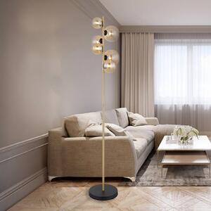 Globo Lampa stojąca Riha, kremowy / amber, salon / jadalnia, szkło