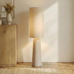 Lampa stojąca Elfie Lindby, kremowy / amber, salon / jadalnia, tkanina / materiał / jedwab, skandynawski