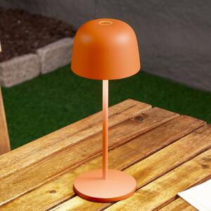 Lindby Arietty, lampa stołowa LED z akumulatorem, pomarańczowa, ściemniana, IP65 Arietty Lindby, możliwość ściemniania, żółty / pomarańczowy, salon / jadalnia, aluminium, nowoczesny