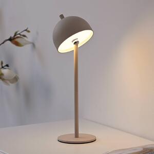 Schöner Wohnen lampa stołowa LED z akumulatorem Bellies, Sandbrise, IP54 możliwość ściemniania, kremowy / amber, salon / jadalnia, metal, skandynawski