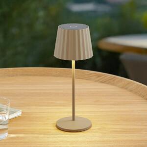 Lindby lampa stołowa LED Esali, beżowa, metal, IP65 Esali Lindby, możliwość ściemniania, kremowy / amber, salon / jadalnia, aluminium, nowoczesny