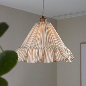 PR Home Lampa wisząca Estrid, możliwość ściemniania, kremowy / amber, salon / jadalnia, tkanina / materiał / jedwab, dworkowy / rustykalny
