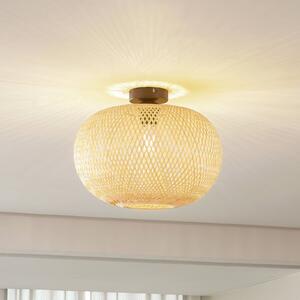 Lampa sufitowa Kessia Lindby, możliwość ściemniania, jasne drewno, salon / jadalnia, bambus, dworkowy / rustykalny