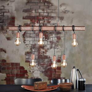 EGLO Lampa wisząca Townshend 4, możliwość ściemniania, brązowy / rdzawy, salon / jadalnia, metal, industrialny