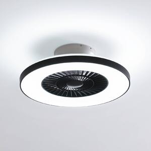 Lindby Smart Wentylator sufitowy LED Paavo czarny cichy Tuya Lindby, możliwość ściemniania, czarny, salon / jadalnia, tworzywo sztuczne, nowoczesny