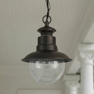 Lampa wisząca zewnętrzna Lindby Eddie, rdza, metal, IP44, E27 Eddie Lindby, możliwość ściemniania, brązowy / rdzawy, dworkowy / rustykalny