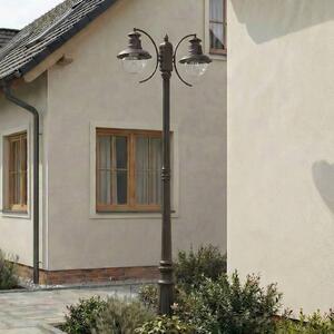 Lampa zewnętrzna Lindby Eddie, 198 cm, rdza, metal, IP44, E27 EDDIE Lindby, możliwość ściemniania, brązowy / rdzawy, dworkowy / rustykalny