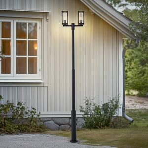 Lucande Lampa zewnętrzna Siveta, 240 cm, 2-punktowa, czarna, E27, IP65 Siveta Lucande, możliwość ściemniania, czarny, aluminium, nowoczesny