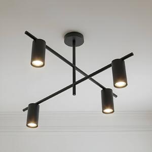 Lampa sufitowa Marilou Lindby, możliwość ściemniania, czarny, salon / jadalnia, metal, nowoczesny